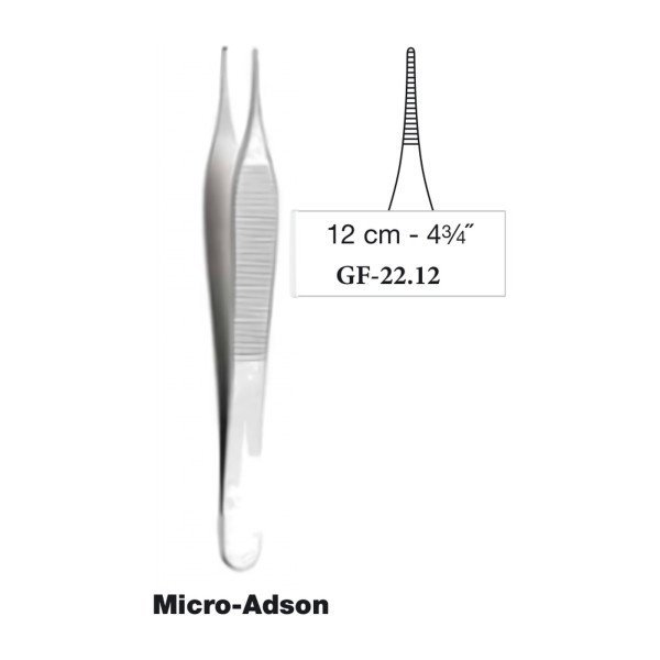 Micro-Adson Forceps Serrated 12 cm - 4-3/4˝ Micro-Adson Forceps Serrated 12 cm - 4-3/4˝