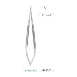 Micro Needle Holder Curved 0.4 mm Tip 15 cm - 6˝