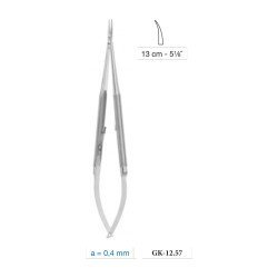 Micro Needle Holder Curved 0.4 mm Tip With Catch 13 cm - 5-1/8˝ Micro Needle Holder Curved 0.4 mm Tip With Catch 13 cm - 5-1/8˝