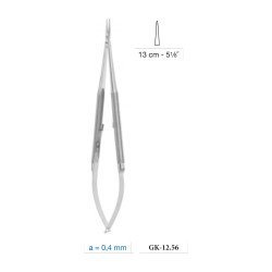 Micro Needle Holder Straight 0.4 mm Tip With Catch 13 cm - 5-1/8˝ Micro Needle Holder Straight 0.4 mm Tip With Catch 13 cm - 5-1/8˝