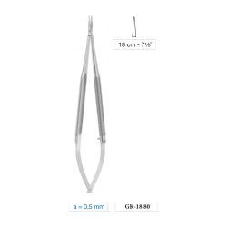 Micro Needle Holder Straight 0.5 mm Tip 18 cm - 7-1/8˝