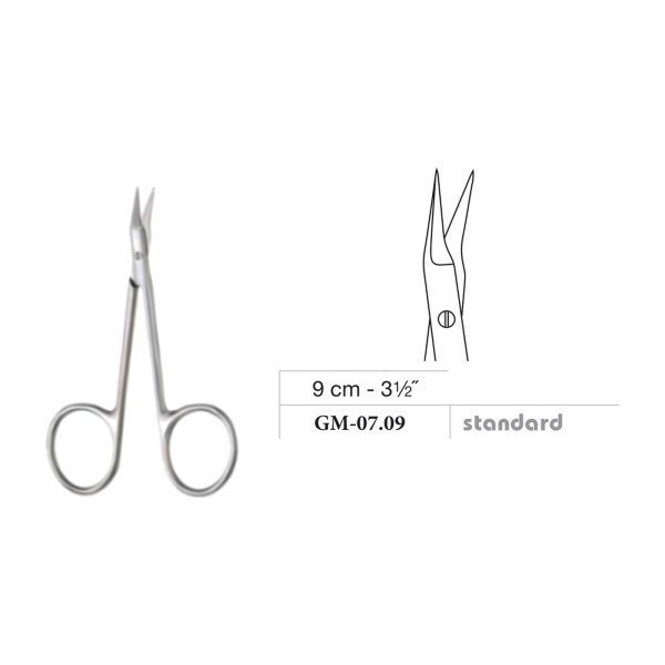 O’Brien Pointed Scissors, Curved, 9 cm - 3-1/2˝
