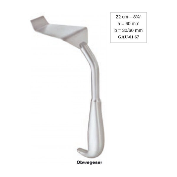 Obwegeser Iliac Crest Retractor 60 x 30/60 mm, 22 cm - 8-3/4˝