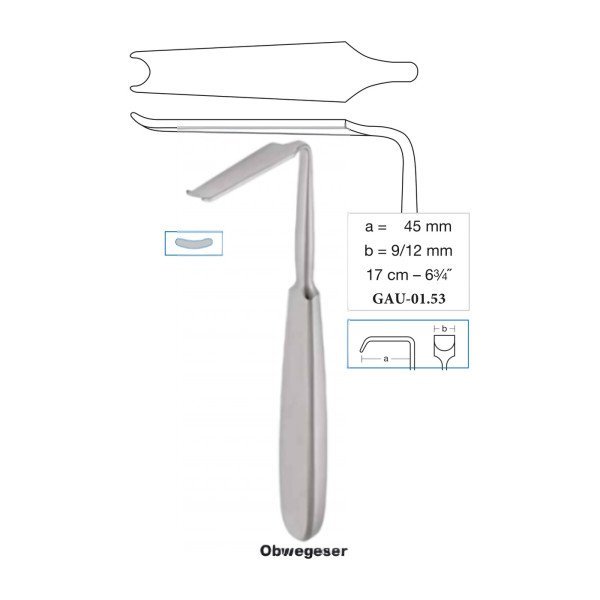 Obwegeser Mandibular Rim Retractor 45 x 9/12 mm, 17 cm - 6-3/4˝ Obwegeser Mandibular Rim Retractor 45 x 9/12 mm, 17 cm - 6-3/4˝