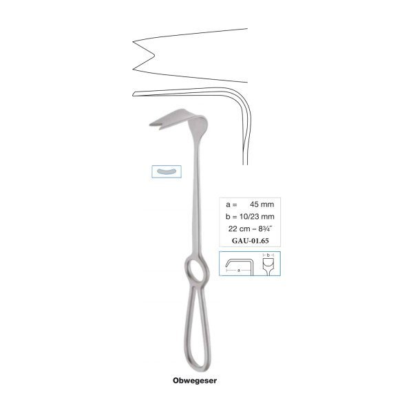 Obwegeser Nasal Spine Retractor 45 x 10/23 mm, 22 cm - 8-3/4˝