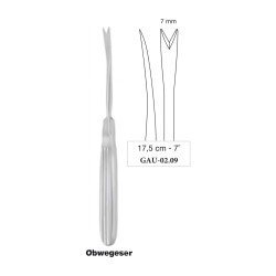 Obwegeser Raspatory 17.5 cm - 7˝, 7 mm, Forked (GAU-02.09)