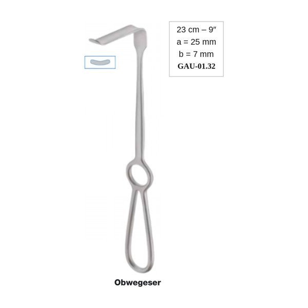 Obwegeser Soft Tissue Retractor 25 x 7 mm Up Blade, 23 cm - 9˝