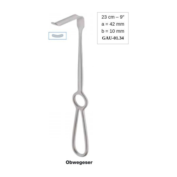 Obwegeser Soft Tissue Retractor 42 x 10 mm Up Blade, 23 cm - 9˝ Obwegeser Soft Tissue Retractor 42 x 10 mm Up Blade, 23 cm - 9˝