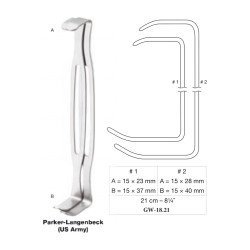 Parker-Langenbeck (US Army) Retractors Double Ended Set of 2, 21 cm - 8-1/4˝ Parker-Langenbeck (US Army) Retractors Double Ended Set of 2, 21 cm - 8-1/4˝