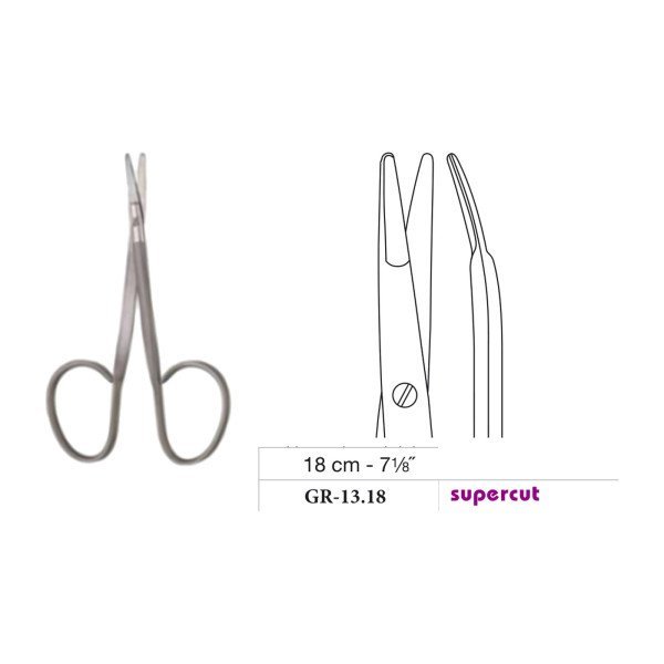 Ragnell-Kilner Scissors, Curved, Supercut, 18 cm - 7-1/8˝ Ragnell-Kilner Scissors, Curved, Supercut, 18 cm - 7-1/8˝