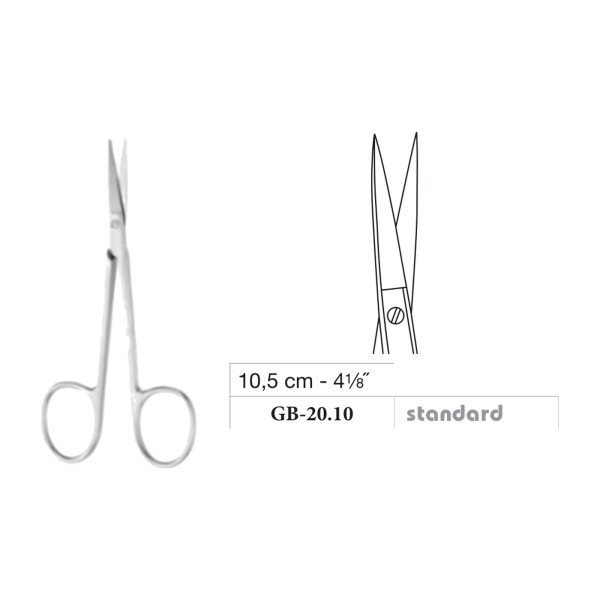 Iris Scissors, Straight, Standard, 10.5 cm - 4-1/8˝