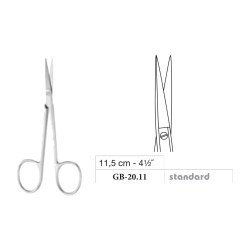 Iris Scissors, Straight, Standard, 11.5 cm - 4-1/2˝ Iris Scissors, Straight, Standard, 11.5 cm - 4-1/2˝