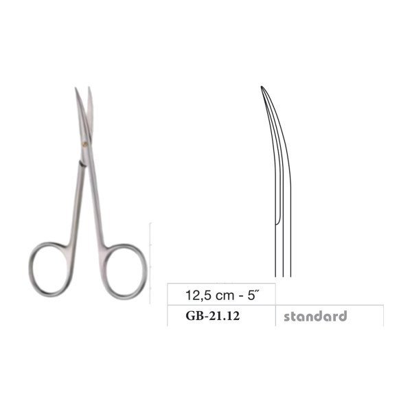 Iris Scissors, Curved, Standard, 12.5 cm - 5˝