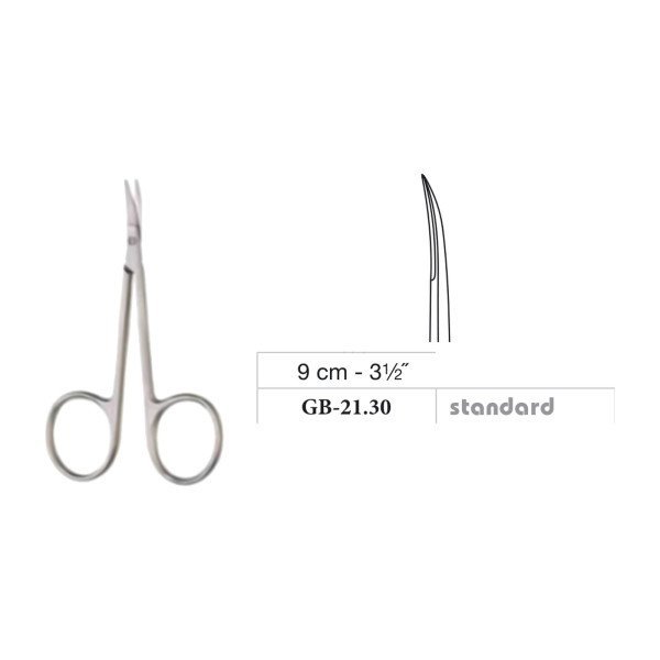Micro Iris Scissors, Curved, Standard, 9 cm - 3-1/2˝