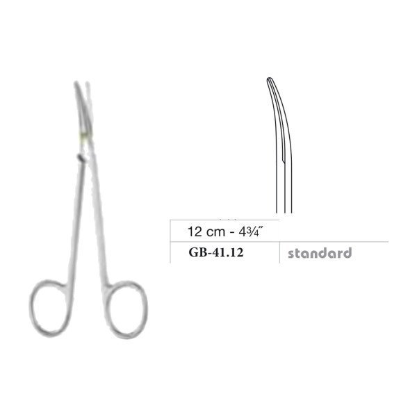 Metzenbaum Baby Scissors, Curved, Standard, 12 cm - 4-3/4˝