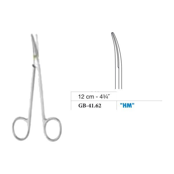 Metzenbaum Baby Scissors, Curved, Tungsten Carbide, 12 cm - 4-3/4˝
