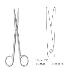Mayo-Lexer Scissors, Straight, Standard, 16 cm - 6-1/4˝