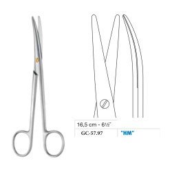 Mayo-Lexer Scissors, Curved, Tungsten Carbide, 16.5 cm - 6-1/2˝