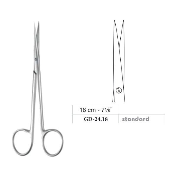 Metzenbaum Slim Scissors, Straight, Standard, 18 cm - 7-1/8˝
