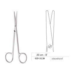 Metzenbaum Scissors, Straight, Standard, 20 cm - 8˝