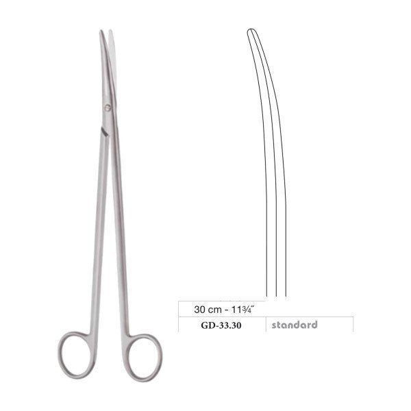 Metzenbaum-Nelson Scissors, Curved, Standard, 30 cm - 11-3/4˝ Metzenbaum-Nelson Scissors, Curved, Standard, 30 cm - 11-3/4˝