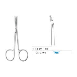 Metzenbaum Baby Scissors, Curved, Tungsten Carbide, 11.5 cm - 4-1/2˝