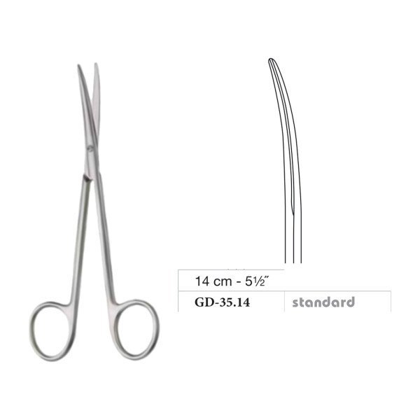 Metzenbaum-Slim Scissors, Curved, Standard, 14 cm - 5-1/2˝