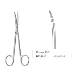 Metzenbaum-Slim Scissors, Curved, Standard, 18 cm - 7-1/8˝