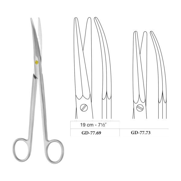 Kaye Scissors, Curved, Tungsten Carbide, 19 cm - 7-1/2˝ Kaye Scissors, Curved, Tungsten Carbide, 19 cm - 7-1/2˝