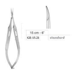 Micro Vannas Scissors, Curved, 15 cm - 6˝ (Ref GE-15.21) Micro Vannas Scissors, Curved, 15 cm - 6˝ (Ref GE-15.21)