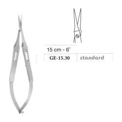 Micro Vannas Scissors, Straight, 15 cm - 6˝ (Ref GE-15.30)