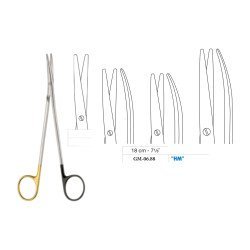 Ligature Scissors, Micro-Serrated, Curved, Tungsten Carbide, 18 cm - 7-1/8˝