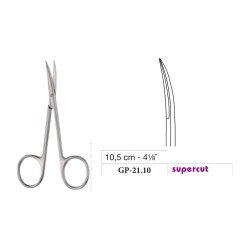 Iris Scissors, Curved, Supercut, 10.5 cm - 4-1/8˝ Iris Scissors, Curved, Supercut, 10.5 cm - 4-1/8˝