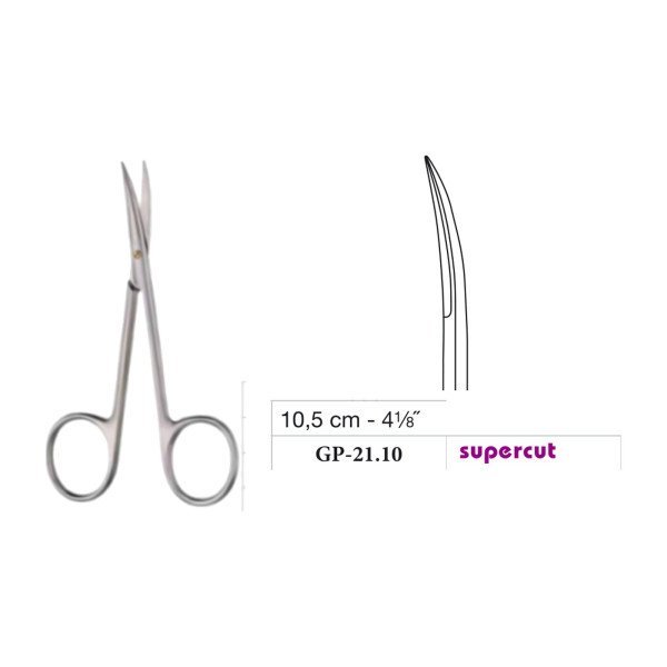 Iris Scissors, Curved, Supercut, 10.5 cm - 4-1/8˝