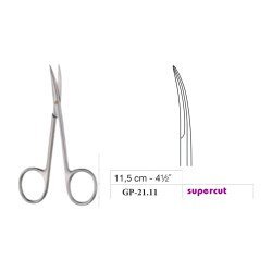 Iris Scissors, Curved, Supercut, 11.5 cm - 4-1/2˝ Iris Scissors, Curved, Supercut, 11.5 cm - 4-1/2˝