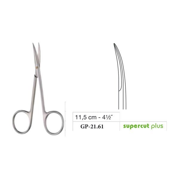 Iris Scissors, Curved, Supercut Plus, 11.5 cm - 4-1/2˝