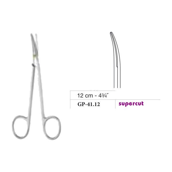 Metzenbaum Baby Scissors, Curved, Supercut, 12 cm - 4-3/4˝ Metzenbaum Baby Scissors, Curved, Supercut, 12 cm - 4-3/4˝