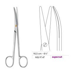 Mayo-Lexer Scissors, Curved, Supercut, 16.5 cm - 6-1/2˝ Mayo-Lexer Scissors, Curved, Supercut, 16.5 cm - 6-1/2˝