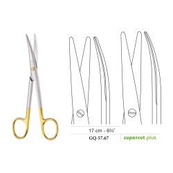 Mayo-Stille Scissors, Curved, Supercut Plus, 17 cm - 6-3/4˝ Mayo-Stille Scissors, Curved, Supercut Plus, 17 cm - 6-3/4˝