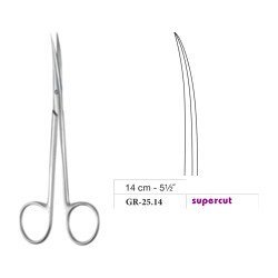 Metzenbaum Slim Scissors, Curved, Supercut, 14 cm - 5-1/2˝