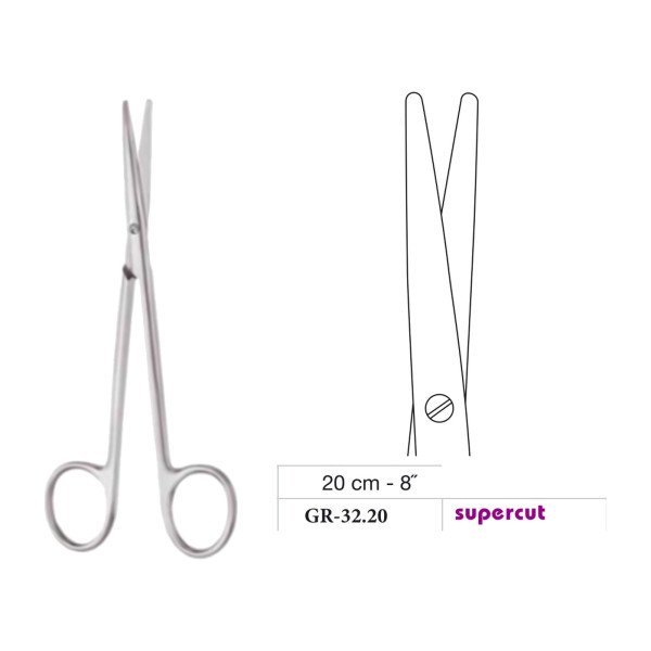 Metzenbaum Scissors, Straight, Supercut, 20 cm - 8˝