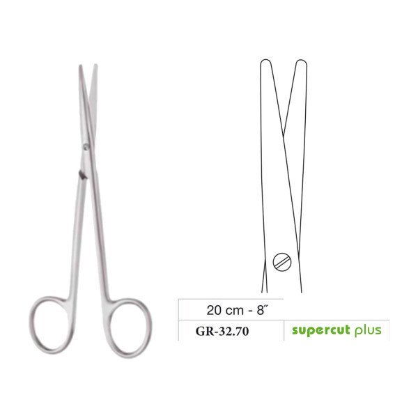 Metzenbaum Scissors, Straight, Supercut Plus, 20 cm - 8˝