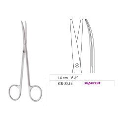 Metzenbaum Scissors, Curved, Supercut, 14 cm - 5-1/2˝ Metzenbaum Scissors, Curved, Supercut, 14 cm - 5-1/2˝