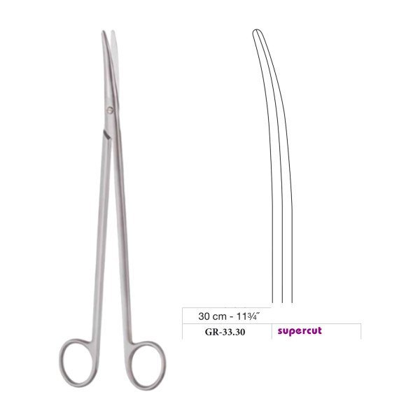 Metzenbaum Scissors, Curved, Supercut, 30 cm - 11-3/4˝ Metzenbaum Scissors, Curved, Supercut, 30 cm - 11-3/4˝