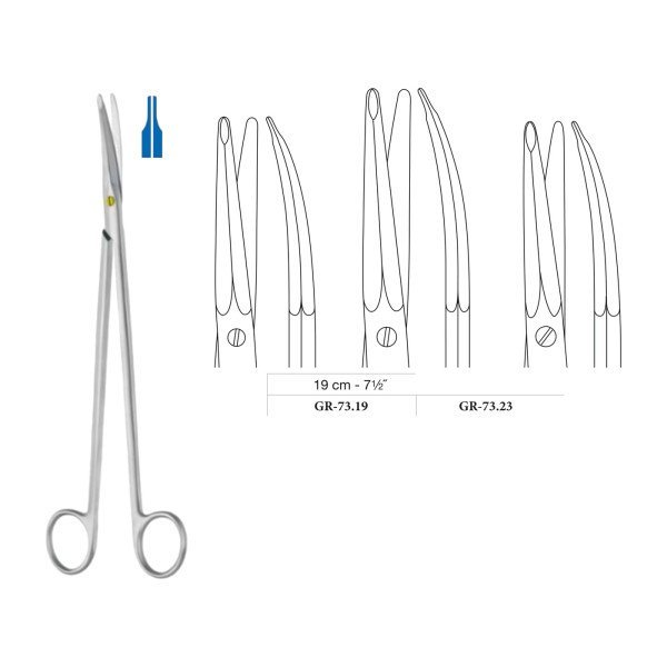 Gorney Dissecting Scissors, Curved, Supercut, 19 cm - 7-1/2˝