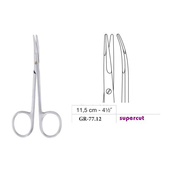 Kaye Scissors, Curved, Supercut, 11.5 cm - 4-1/2˝ Kaye Scissors, Curved, Supercut, 11.5 cm - 4-1/2˝