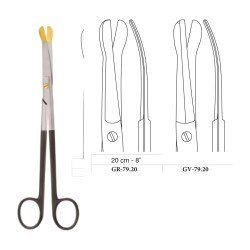 Solz Dissecting Scissors, Curved, Supercut, 20 cm - 8˝