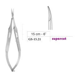 Micro Vannas Scissors, Curved, Supercut, 15 cm - 6˝ Micro Vannas Scissors, Curved, Supercut, 15 cm - 6˝