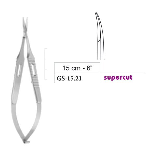 Micro Vannas Scissors, Curved, Supercut, 15 cm - 6˝ Micro Vannas Scissors, Curved, Supercut, 15 cm - 6˝