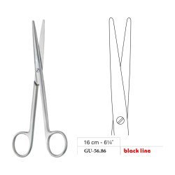 Mayo-Lexer Scissors, Straight, Black Line, 16 cm - 6-1/4˝ Mayo-Lexer Scissors, Straight, Black Line, 16 cm - 6-1/4˝